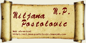 Miljana Postolović vizit kartica